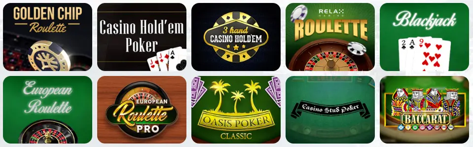 Giochi da tavolo al Bet1182 Casino